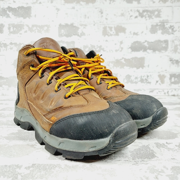 Red Wing Shoes Worx Brown Leather Lace Up Working Hiking Boots K254 - Picture 4 of 11